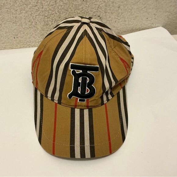 Burberry TB Logo Nova Check Baseball Cap Beige Adjustable Strap Authentic main image 7